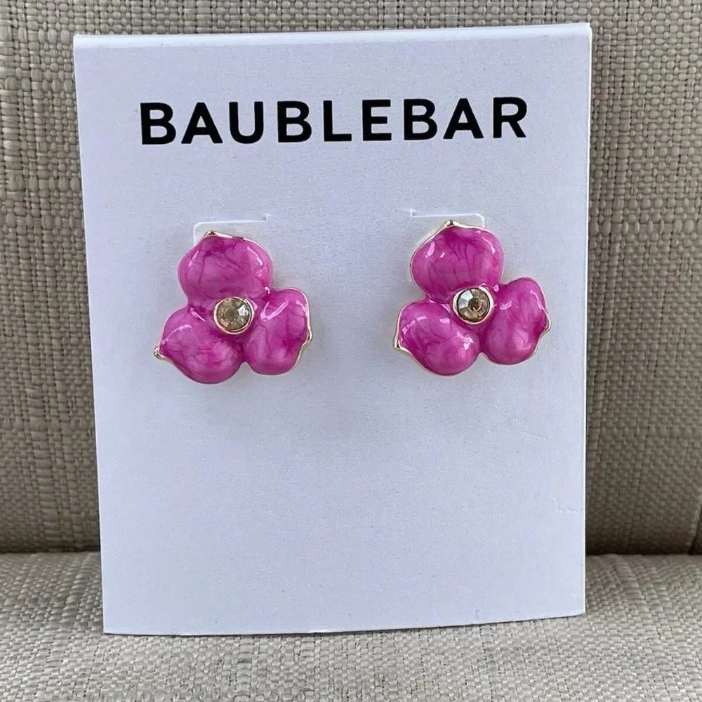 Baublebar Women Earrings Pink Ear Fashion Jewelry New - Picture 8 of 9